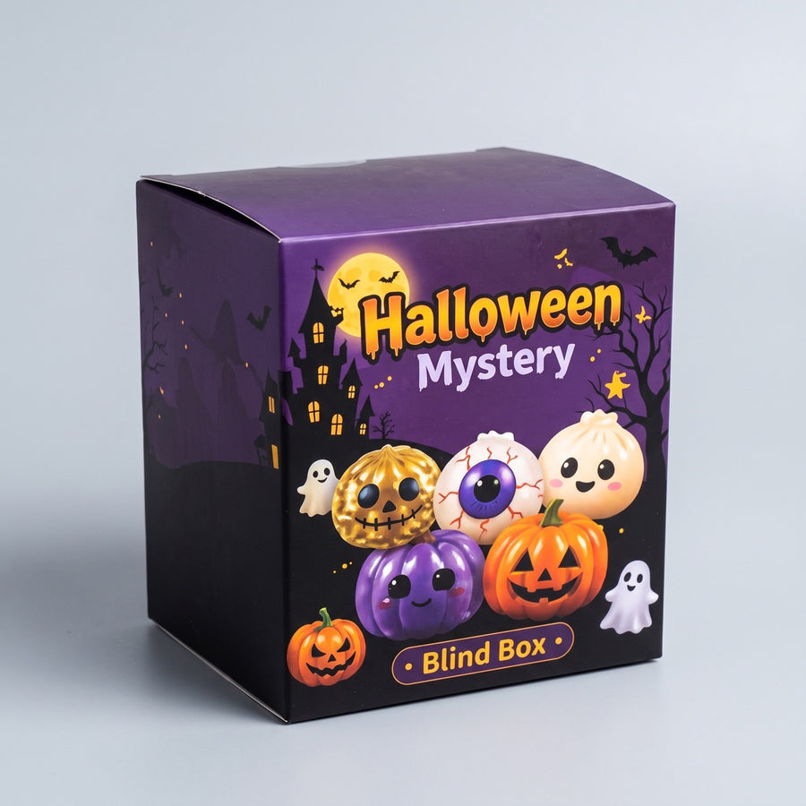 A sealed purple Mini Monsters mystery box